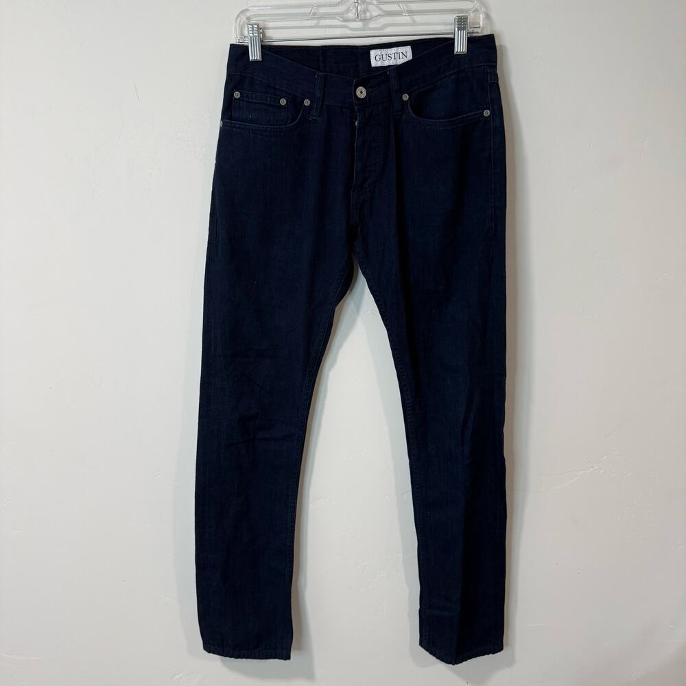 Gustin Men's Jeans Skinny‎ Raw Denim Dark Wash Blue 31